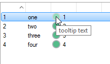 Icon button numeric cell